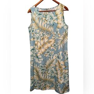 Kriss Kross 100% silk floral sleeveless shift dress size 10